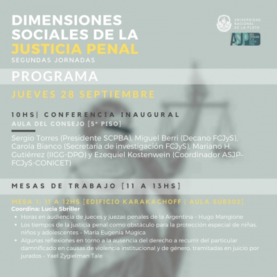 2° Jornadas Dimensiones Sociales de la Justicia Penal