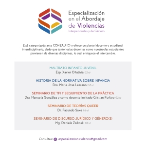 Especialización en el Abordaje de las Violencias Interpersonales y de Género.
